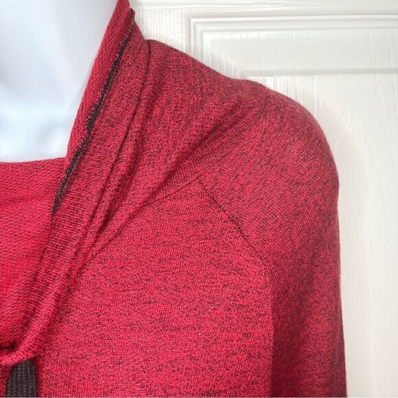 Bass Marled Drawstring Cowlneck Knit Dress Red Black M - Picture 8 of 11